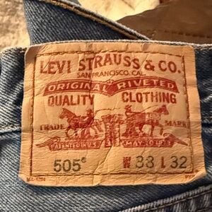 Levi’s 505 very clean pants with no tears, rips or stains